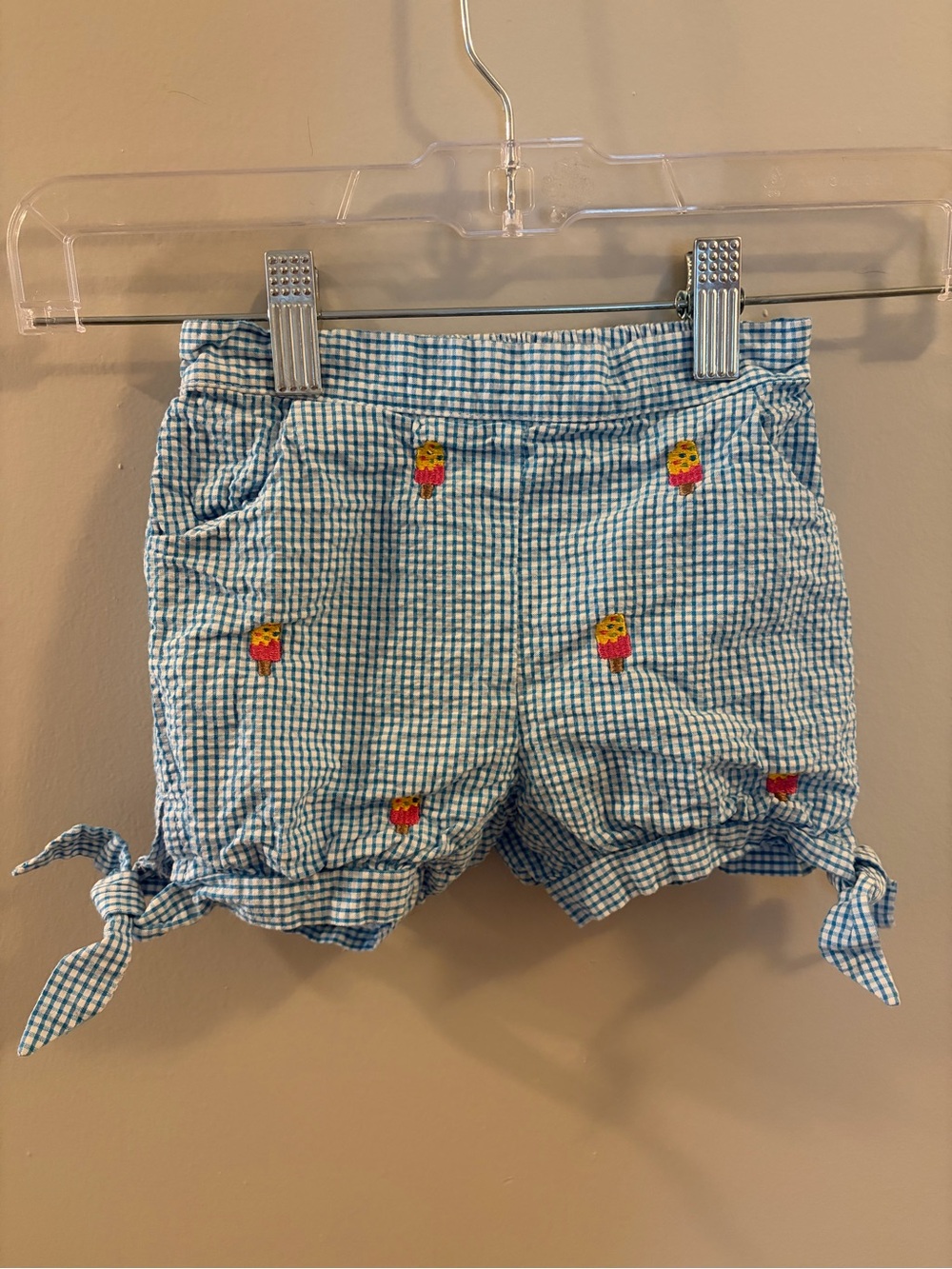 Vintage seersucker embroidered ice cream shorts 3T